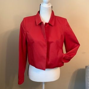 Red Calvin Klein short red coat. Waterproof. Worn once.